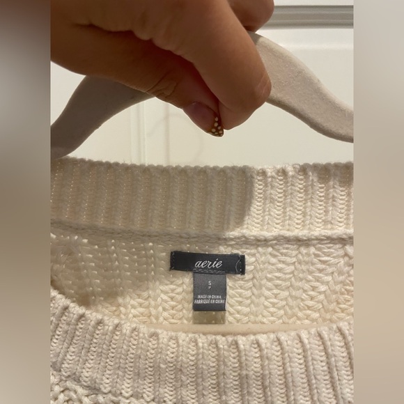 Aerie Cream Scoop Neck Sweater - Picture 5 of 7